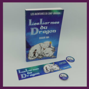 le livre fantasy jeunesse les larmes du dragon avec ses goodies