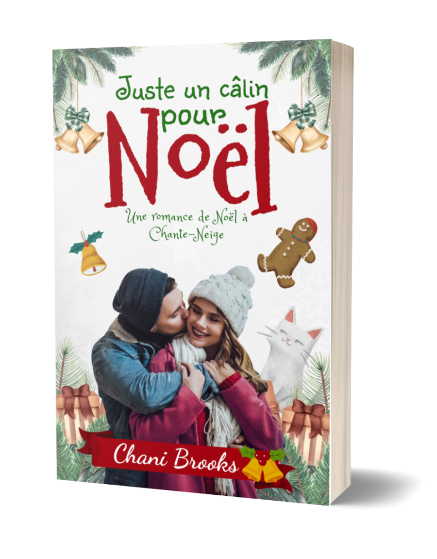 couverture de la romance de noel Juste un câlin pour noel avec un couple mignon enlacé