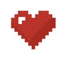 coeur en pixel art